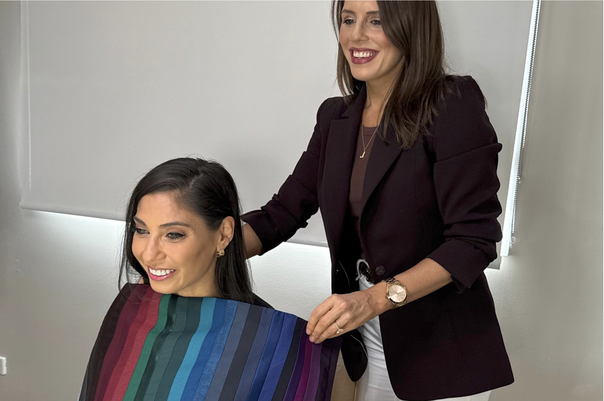 Deep palette flag showing rich, intense colours that harmonise with this client's complexion during colour analysis